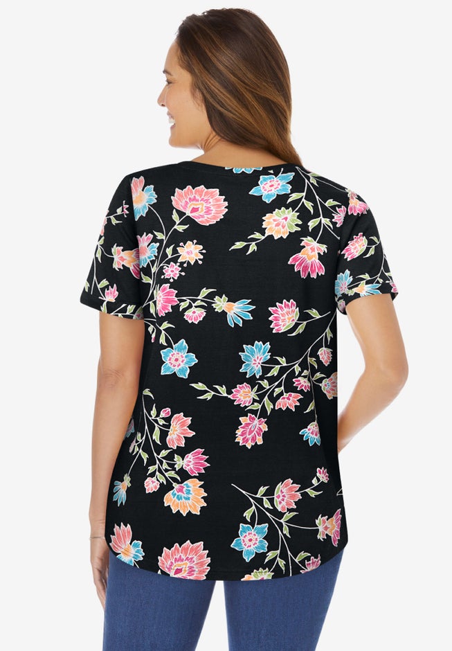 Notch-Neck Pocket Tee image number 1