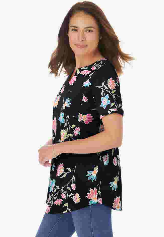 Notch-Neck Pocket Tee image number 2