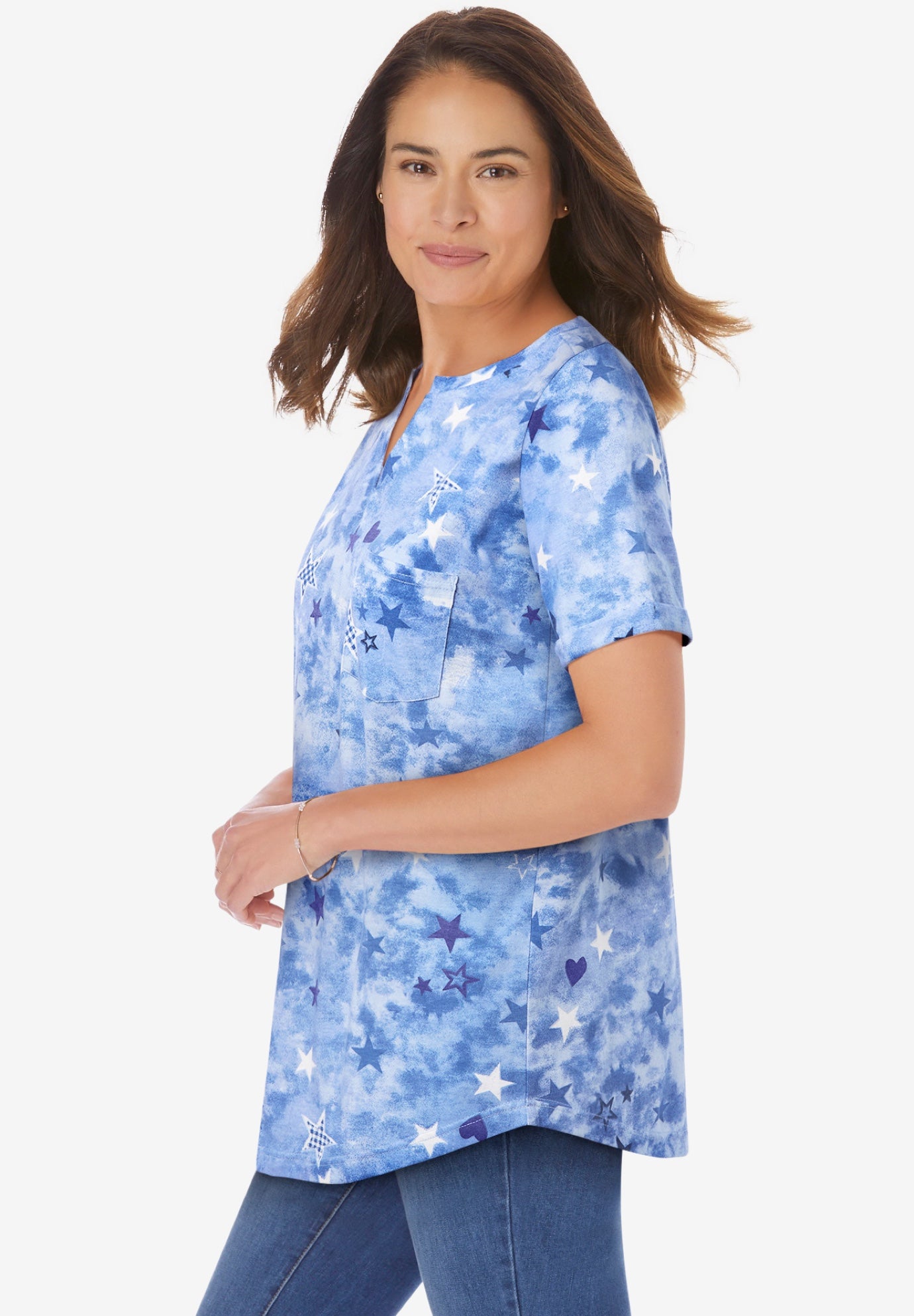 Notch-Neck Pocket Tee image number 2