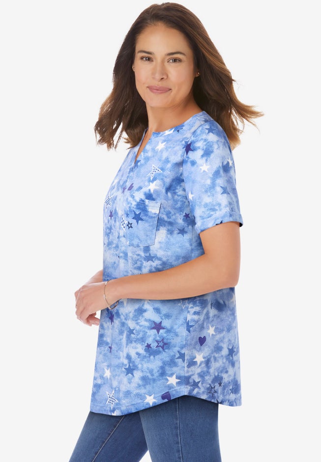 Notch-Neck Pocket Tee image number 2