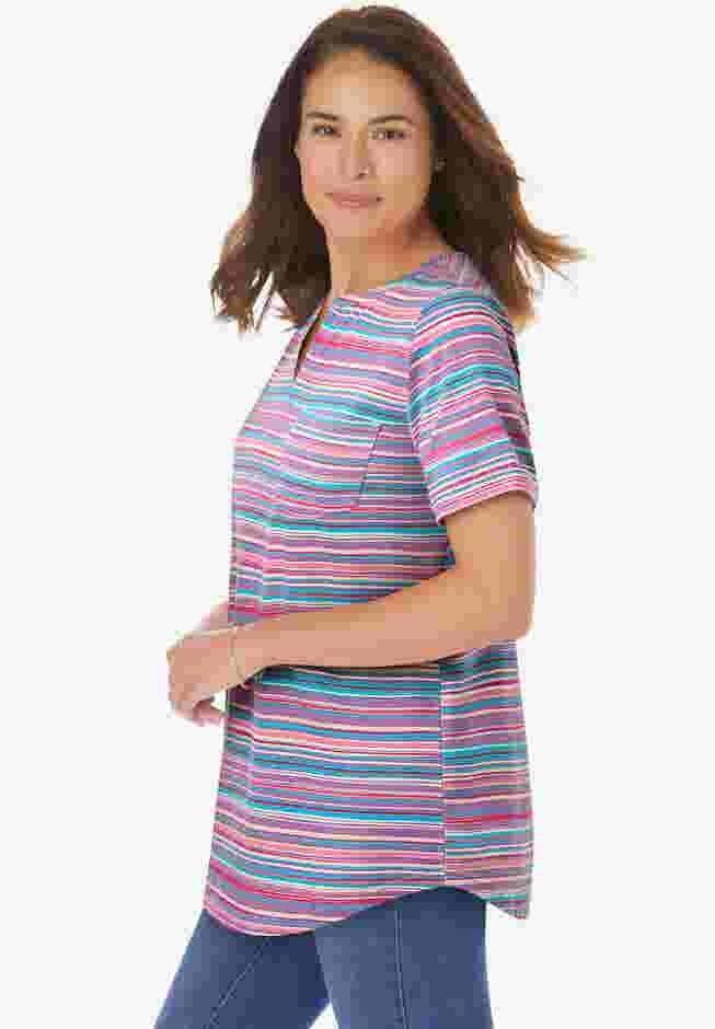 Notch-Neck Pocket Tee image number 2