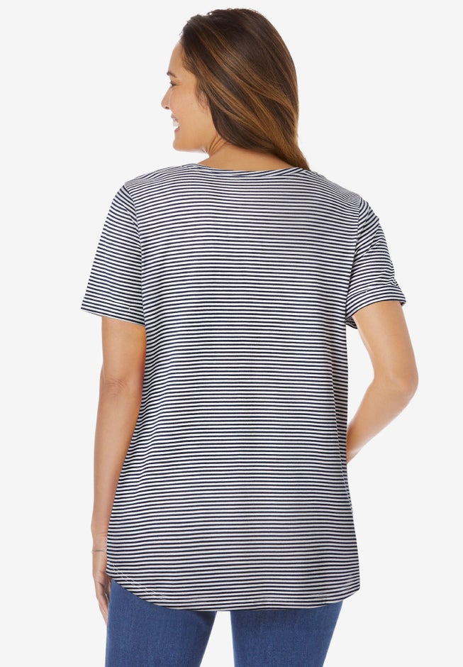 Notch-Neck Pocket Tee image number 1