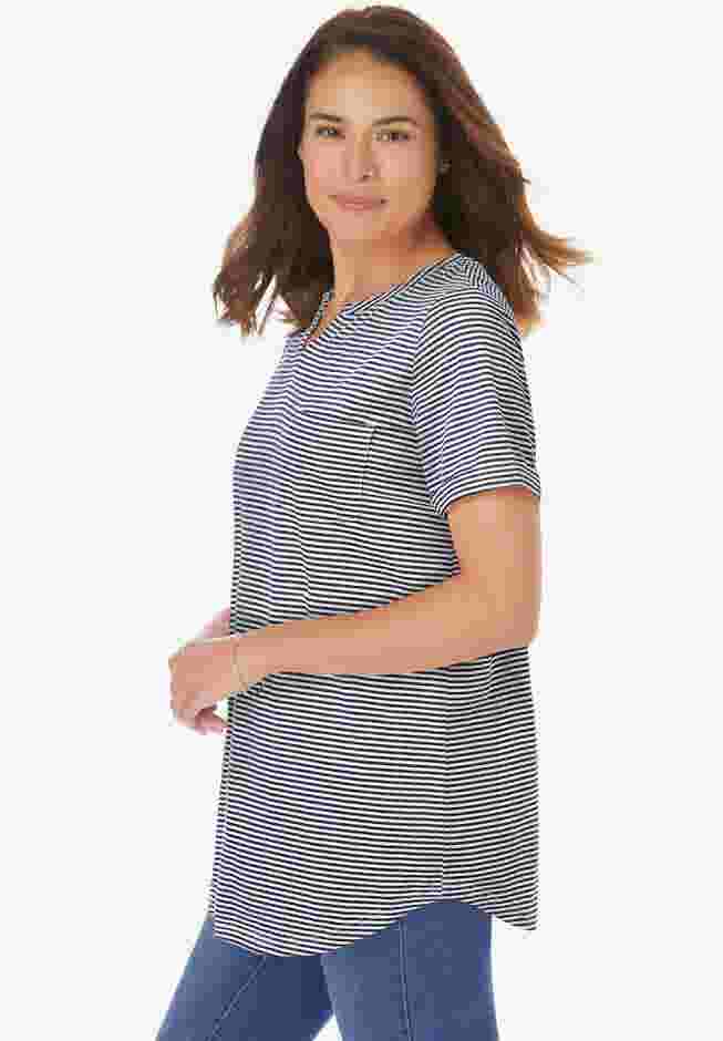 Notch-Neck Pocket Tee image number 2