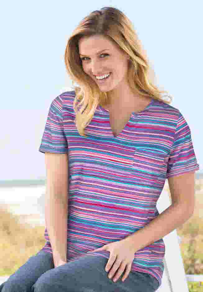 Notch-Neck Pocket Tee image number 0