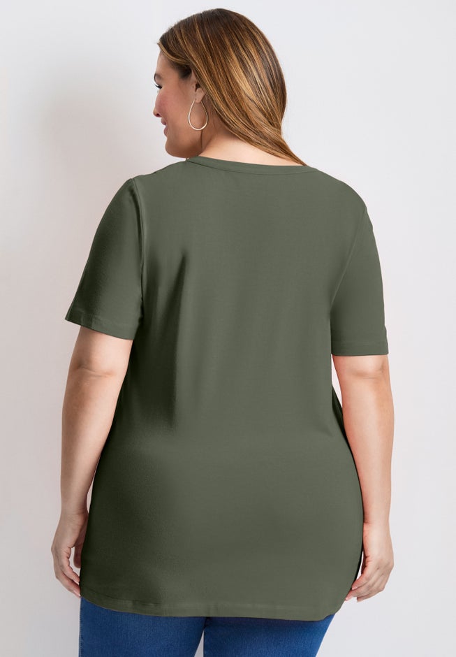 Short Sleeve Henley Tunic image number 1