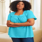 Smocked Squareneck Top image number 1