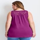 Lace Yoke Detail Tank image number null