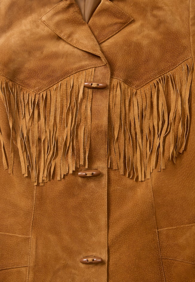 Plus Size Fringe Suede Jacket image number 5