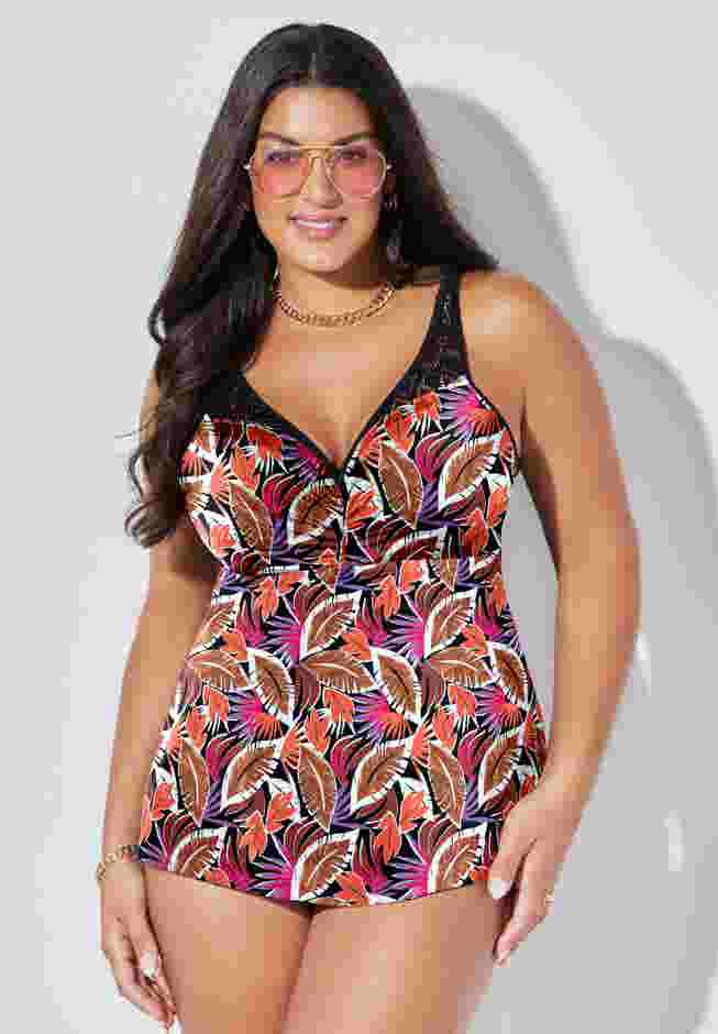 Bra Sized Crochet Underwire Tankini Top image number 0