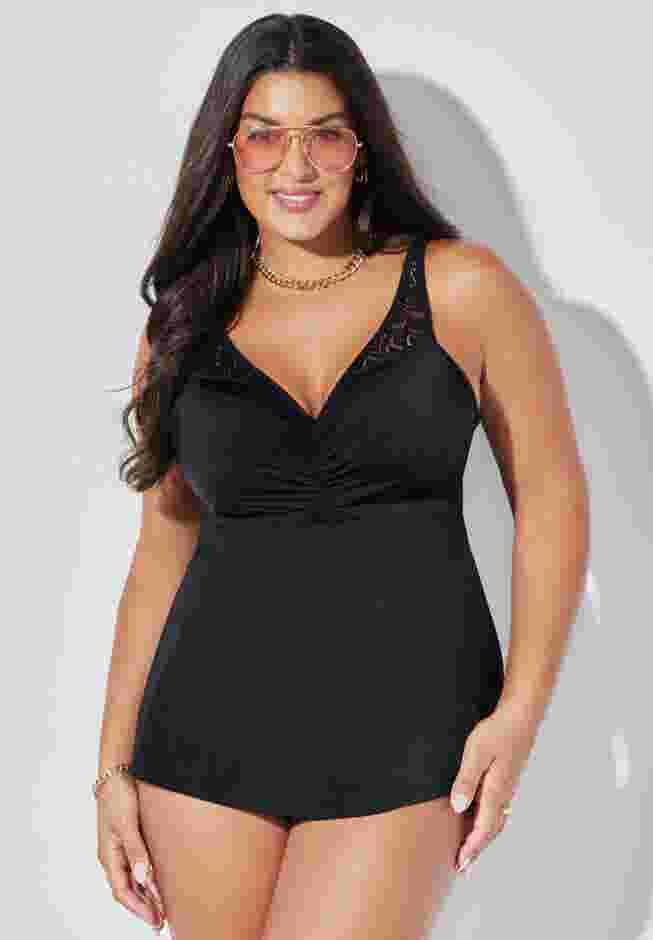 Bra Sized Crochet Underwire Tankini Top image number 0