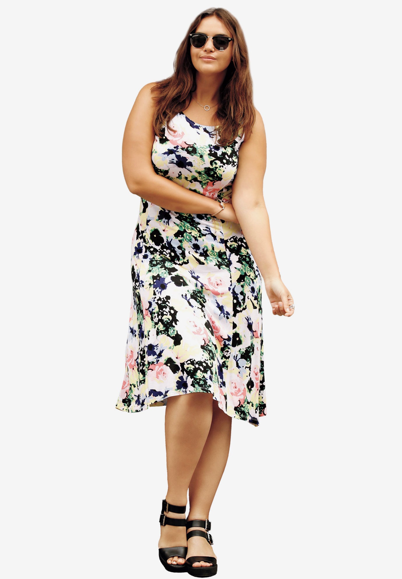 Sleeveless Knit Fit and Flare Knit Dress image number 0