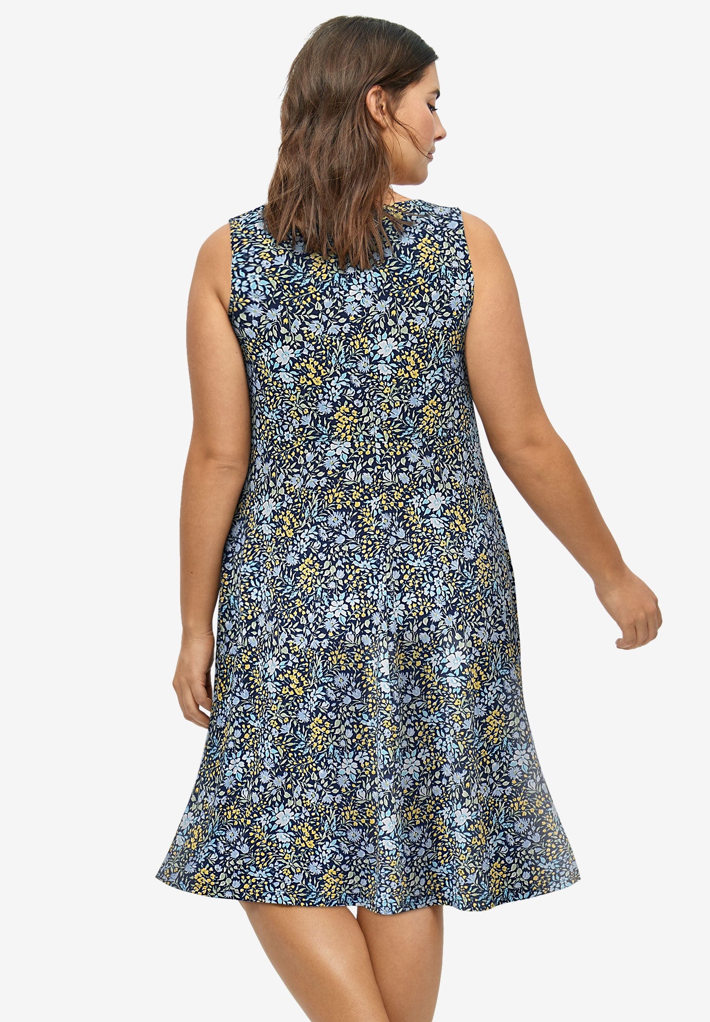 Sleeveless Knit Fit and Flare Knit Dress image number 1