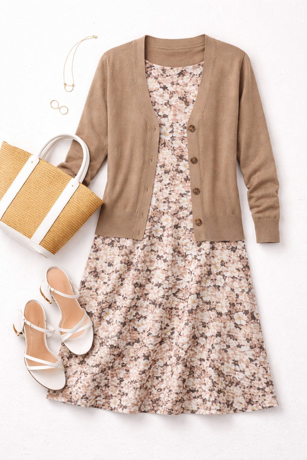 Stretch Knit Scoop Neck Sleeveless Fit And Flare Dress image number 2