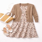 Stretch Knit Scoop Neck Sleeveless Fit And Flare Dress image number null