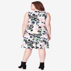 Stretch Knit Scoop Neck Sleeveless Fit And Flare Dress image number null