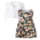 Stretch Jersey Knit Sleeveless Scoop Neck Fit and Flare Dress image number null