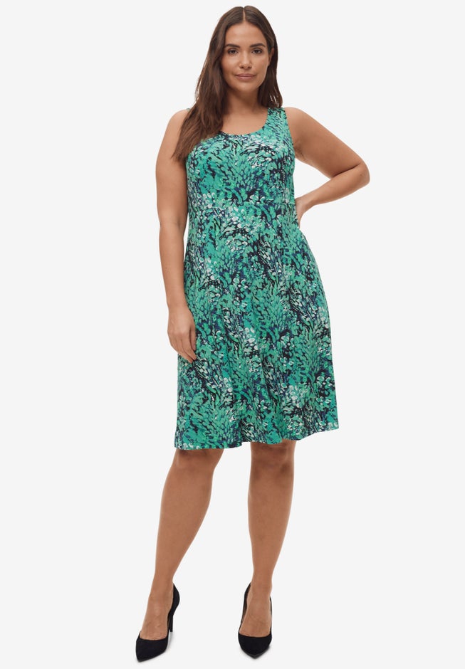 Sleeveless Knit Fit and Flare Knit Dress image number 0