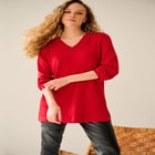 Lightweight V-Neck A-Line Sweater Tunic image number 0