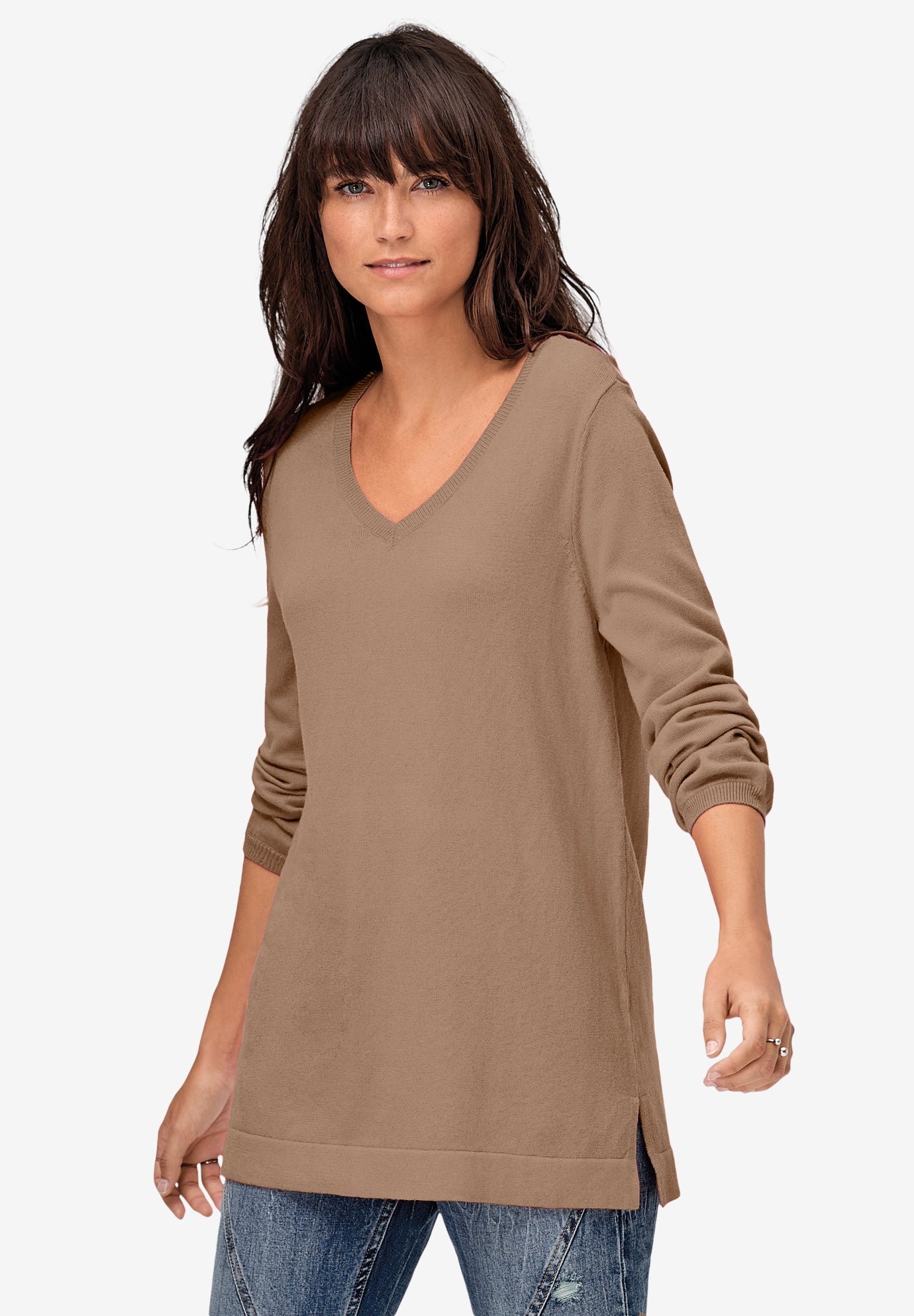 V-Neck Sweater Tunic image number 0