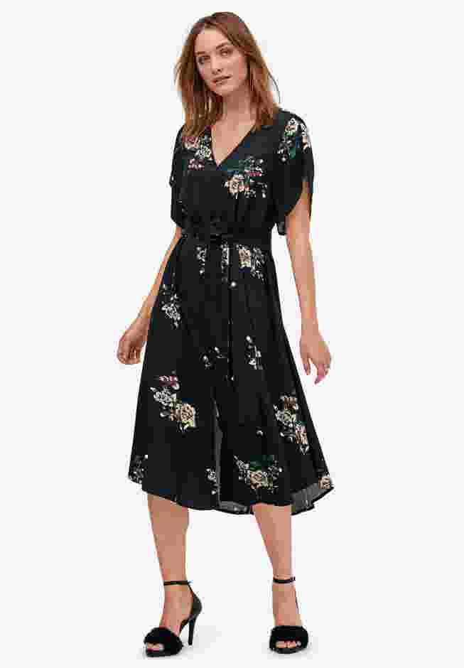 Keyhole-Back Button-Front Shirtdress image number 0