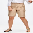 Stretch Mid-rise Cargo Convertible Bermumda Shorts image number null