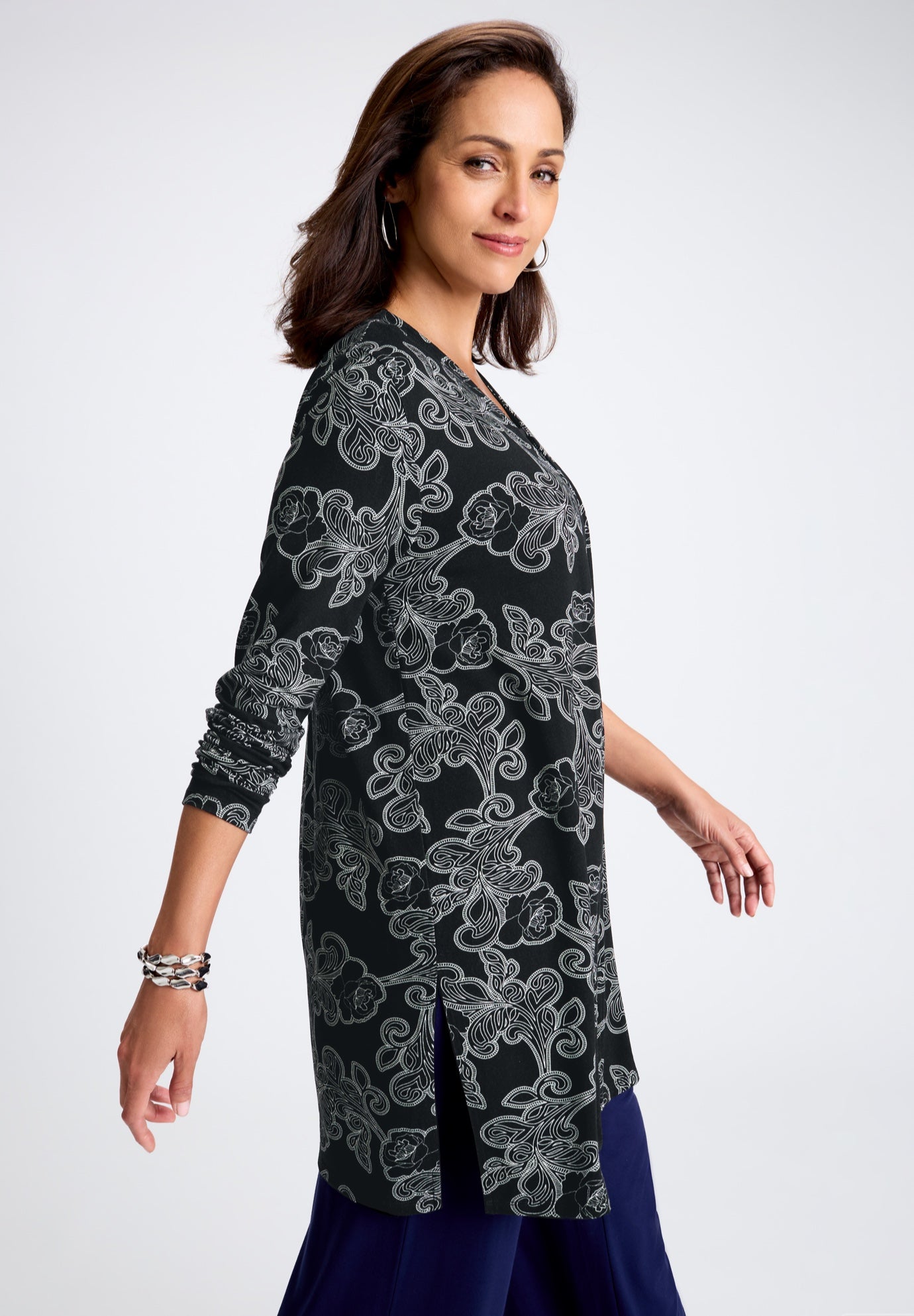 Everyday Stretch Knit Open Front Cardigan image number 2