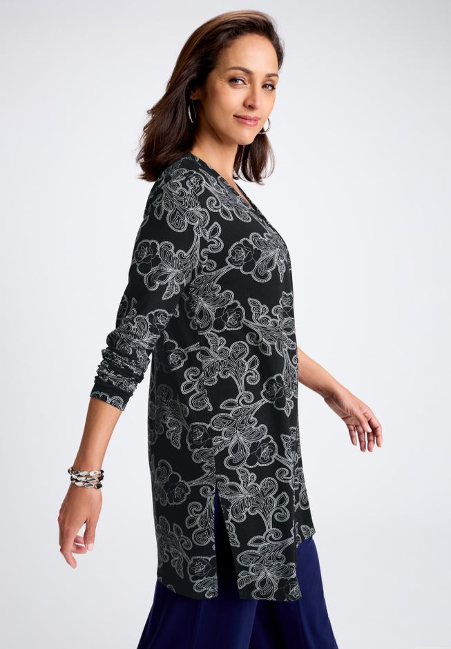 Everyday Stretch Knit Open Front Cardigan image number 2