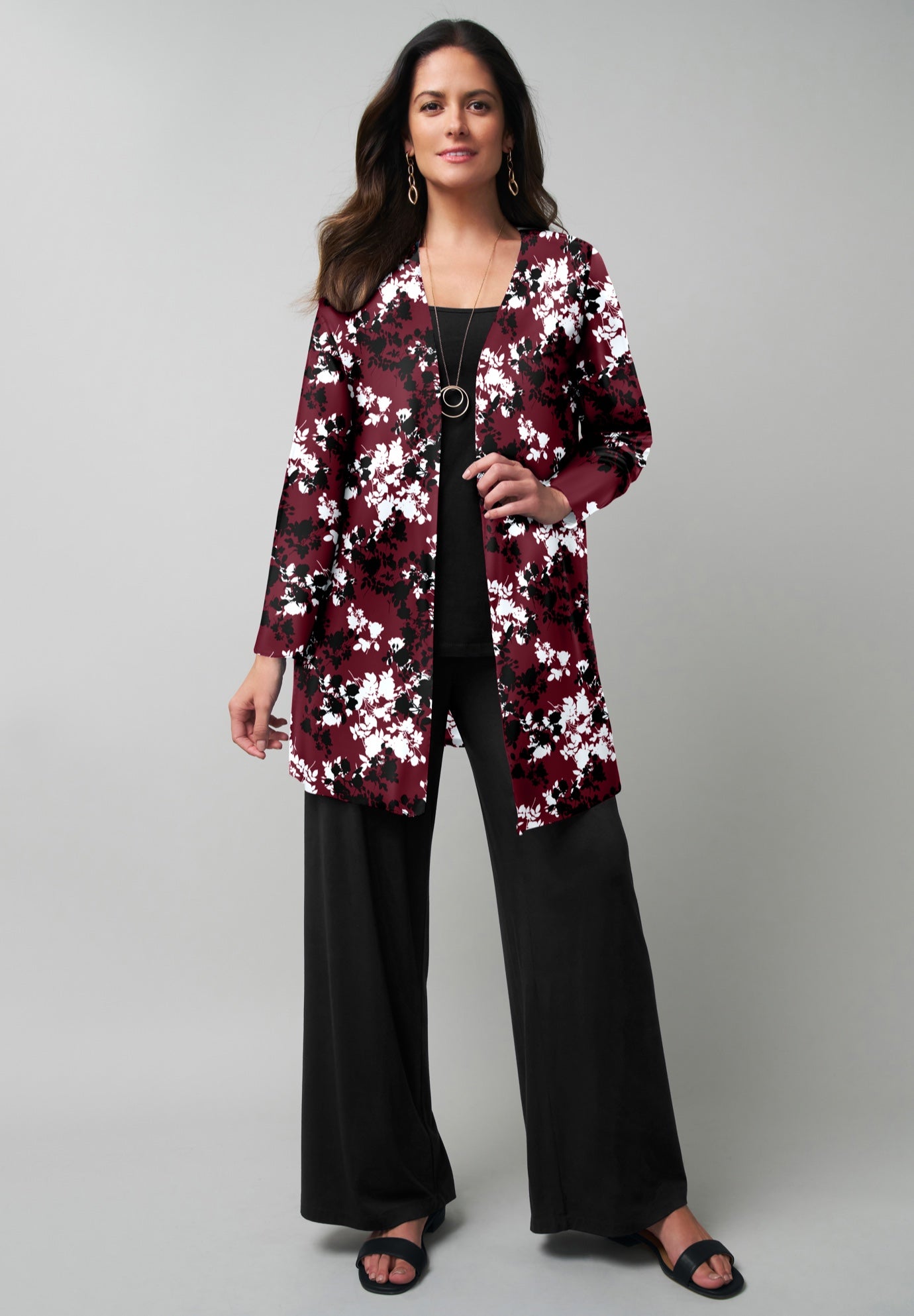 Everyday Stretch Knit Open Front Cardigan image number 0