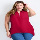 Zip Neck Hi-Low Shirt image number 0