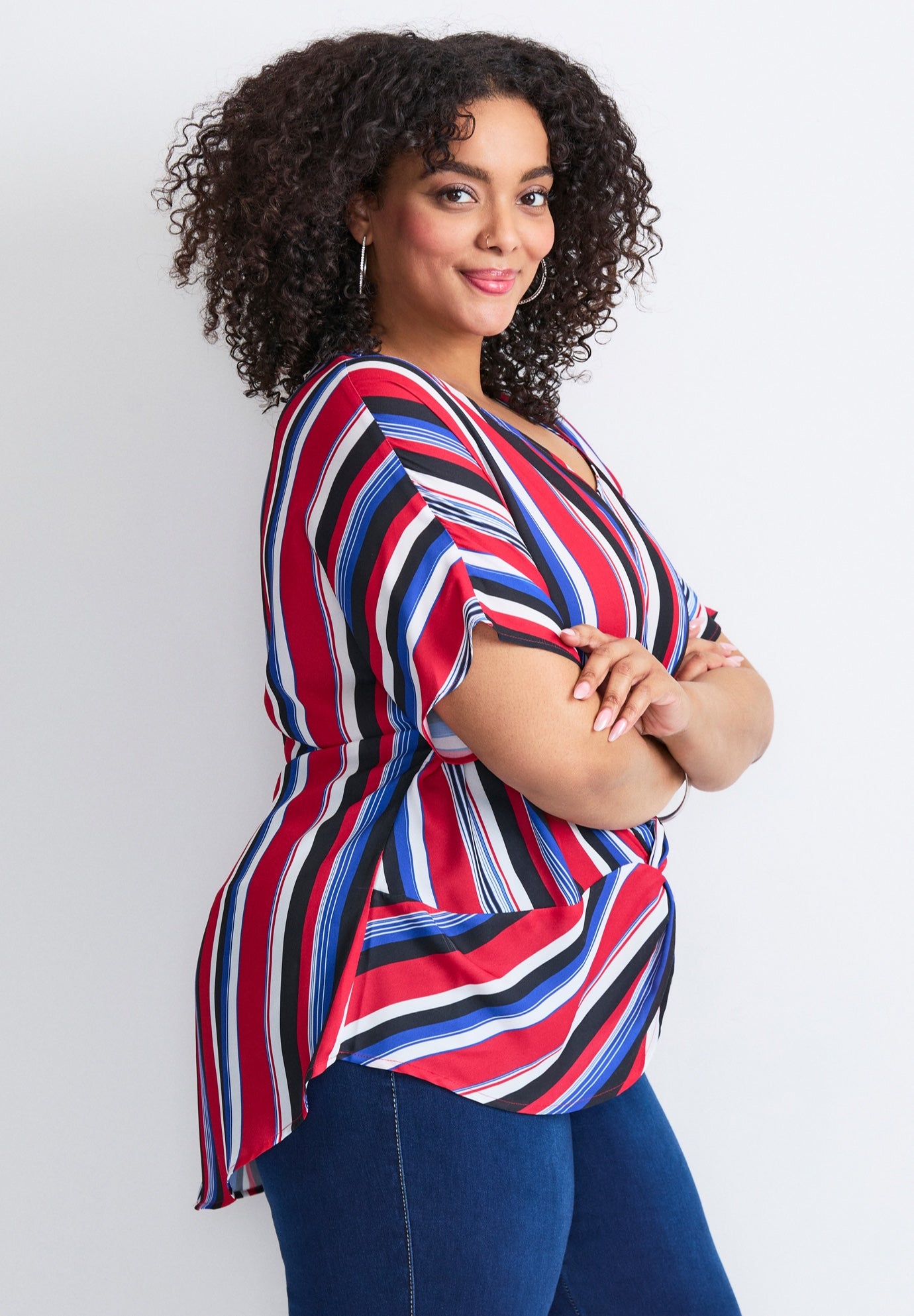 Knot Front Dolman Sleeve Blouse image number 2