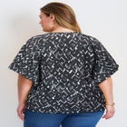 Flutter Sleeve Keyhole Blouse image number 1