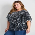Flutter Sleeve Keyhole Blouse image number 2