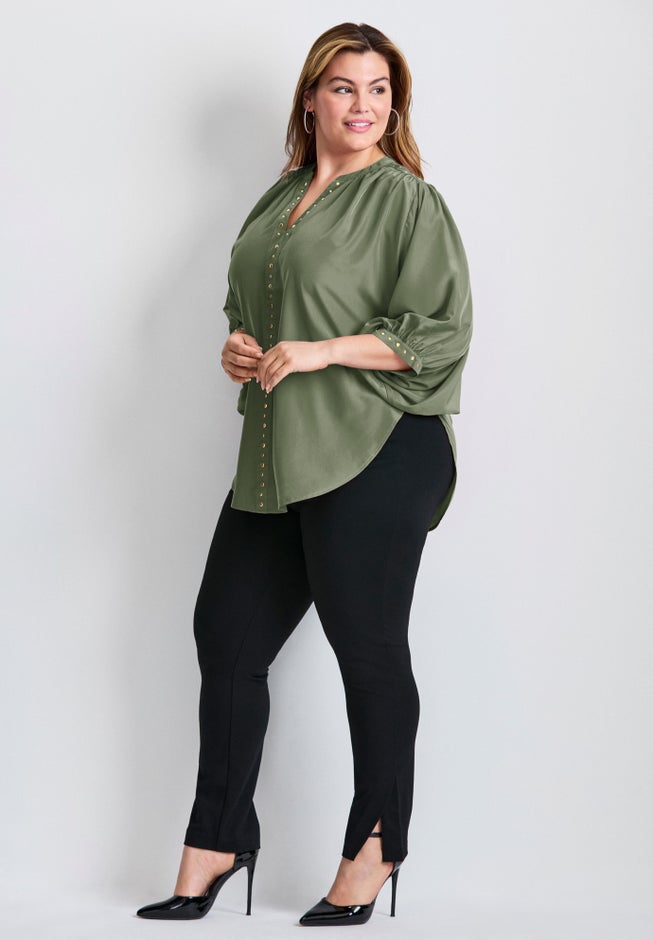 Studded Blouson Sleeve Blouse image number 2