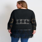 Pointelle Fringe Cardigan image number 1