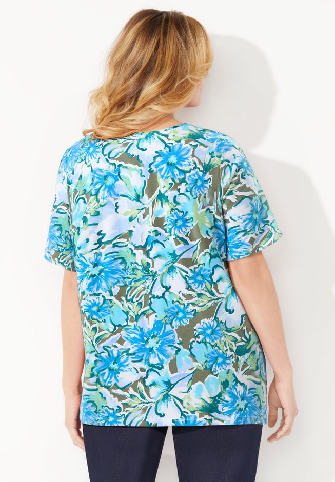 Suprema&reg; Short Sleeve V-Neck Tee image number 1