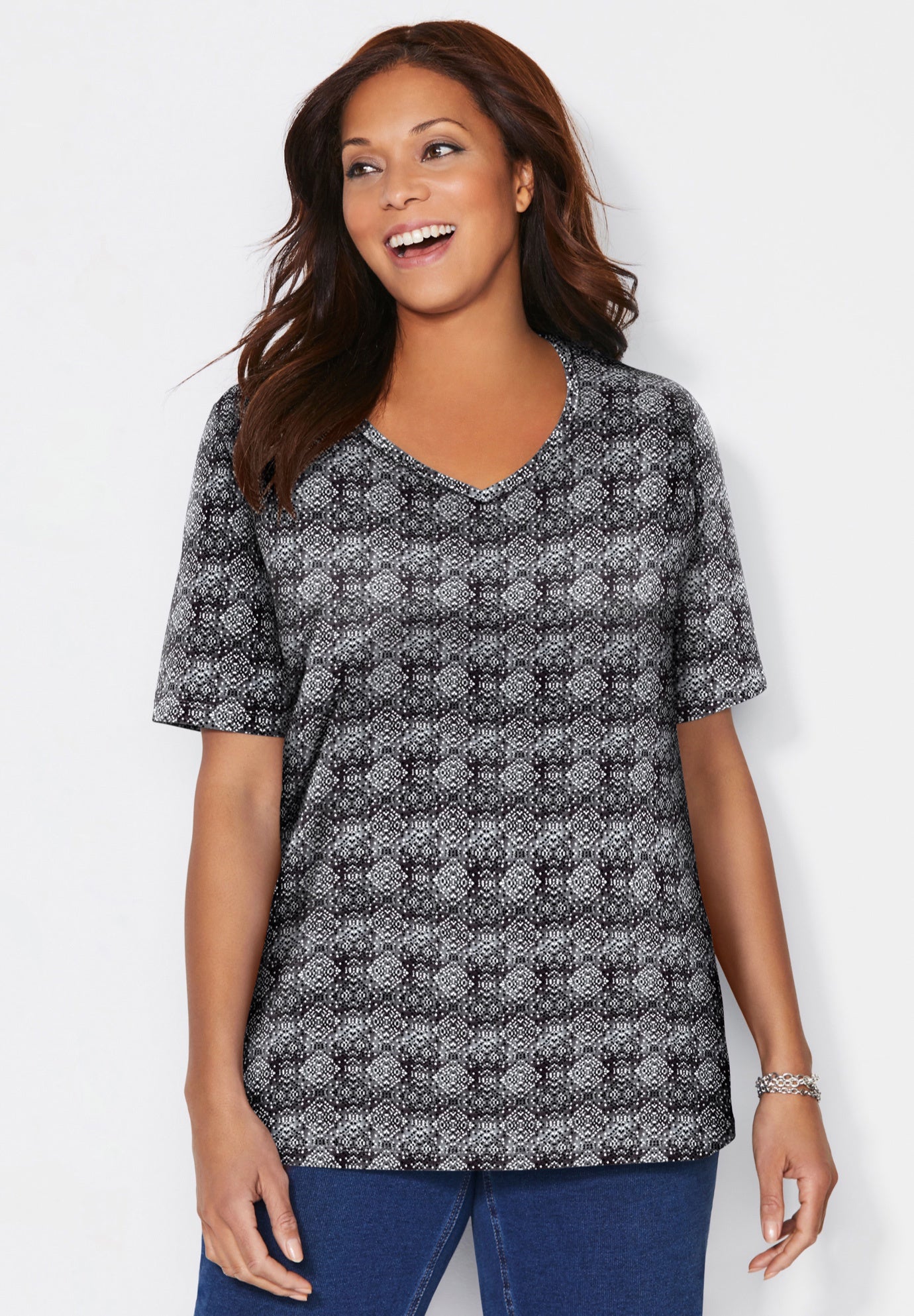 Suprema&reg; Short Sleeve V-Neck Tee image number 0