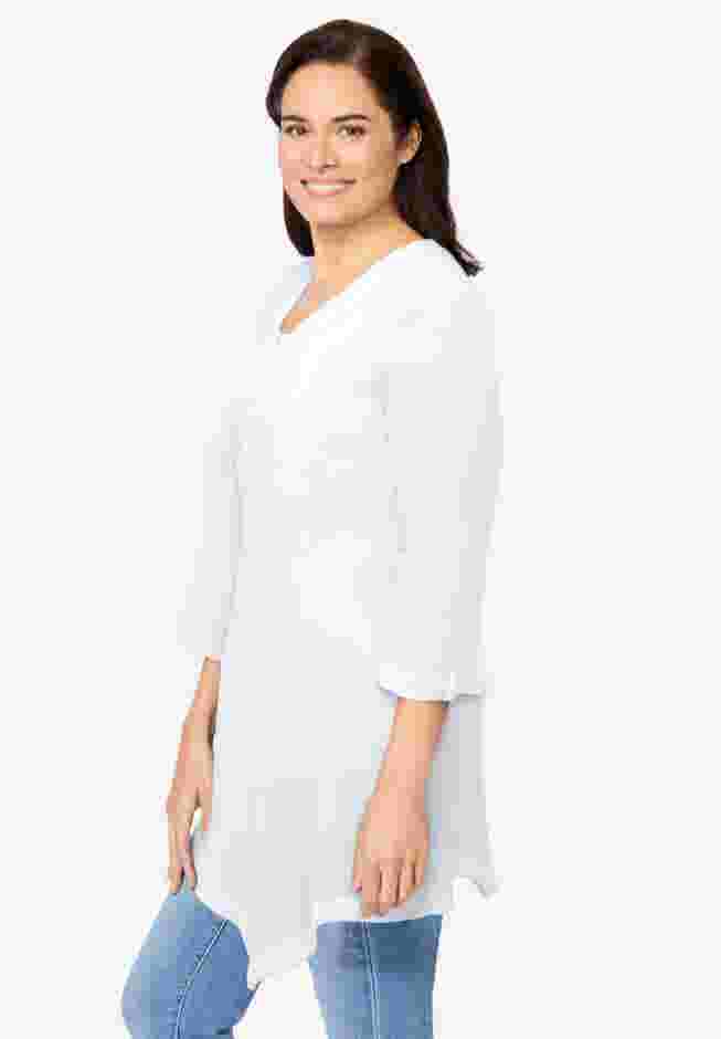 Handkerchief Hem Henley Tunic image number 2