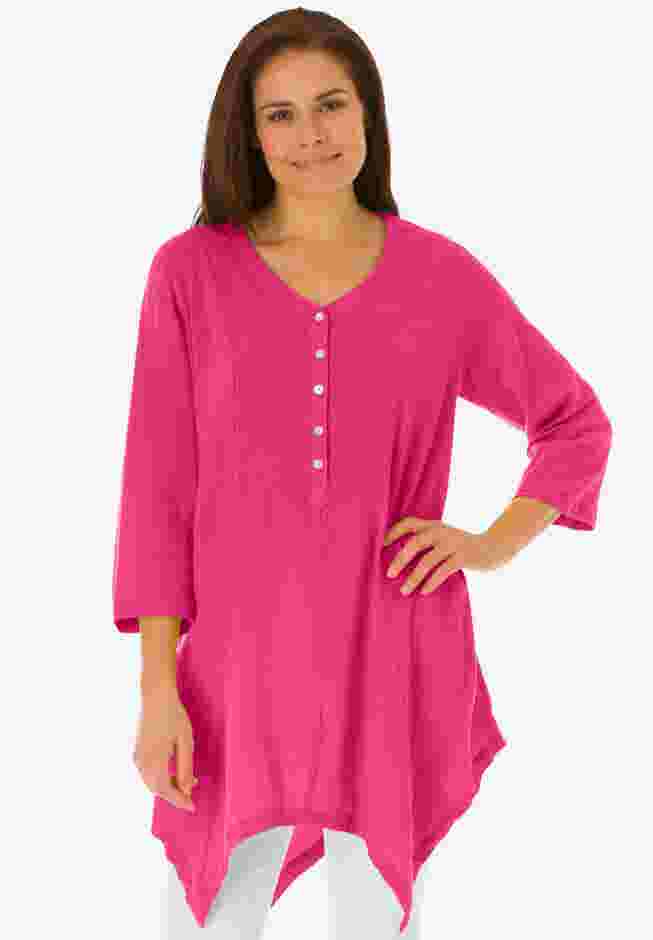 Handkerchief Hem Henley Tunic image number 0