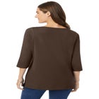 Perfect Three-Quarter Sleeve Boatneck Tee image number null