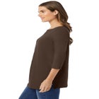 Perfect Three-Quarter Sleeve Boatneck Tee image number null