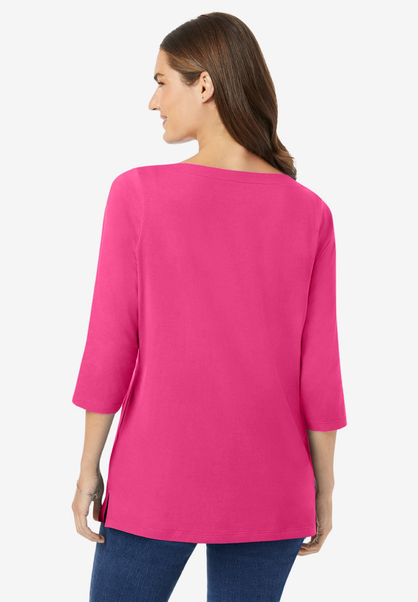 Perfect Three-Quarter Sleeve Boatneck Tee image number 1