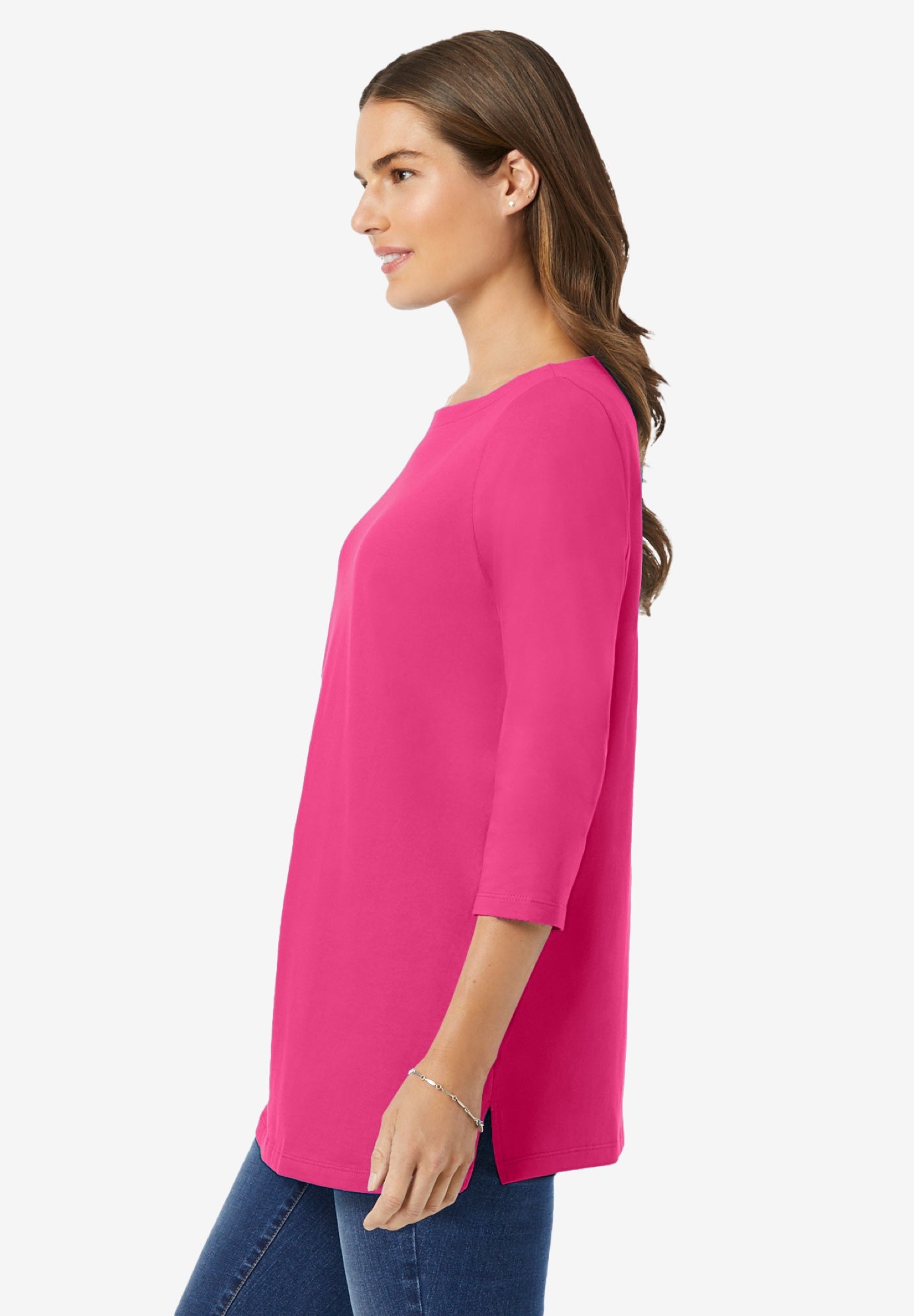 Perfect Three-Quarter Sleeve Boatneck Tee image number 2