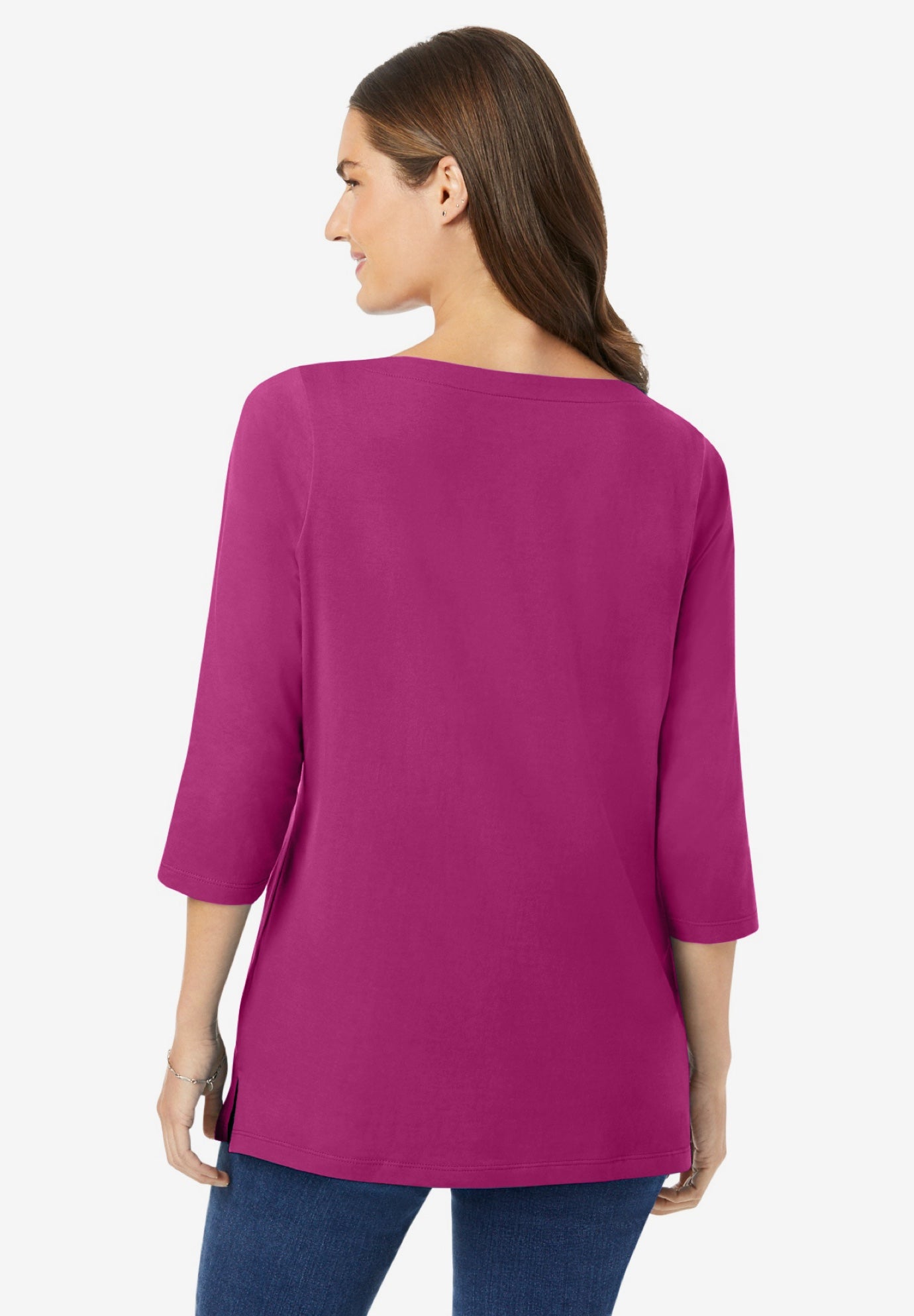 Perfect Three-Quarter Sleeve Boatneck Tee image number 1