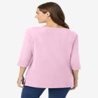 Perfect Three-Quarter Sleeve Boatneck Tee image number null
