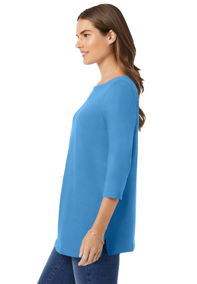 Perfect Three-Quarter Sleeve Boatneck Tee image number 2