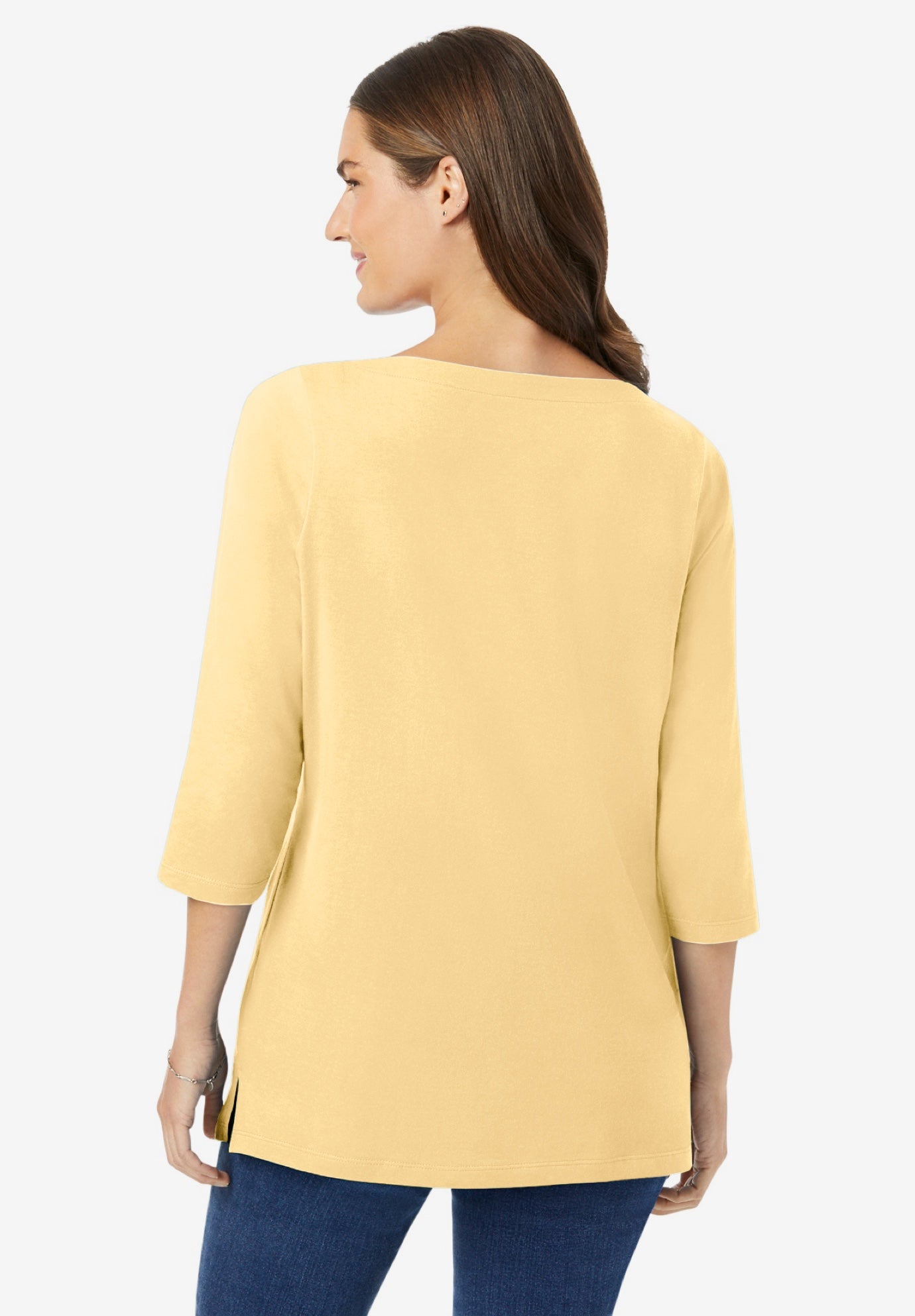 Perfect Three-Quarter Sleeve Boatneck Tee image number 1