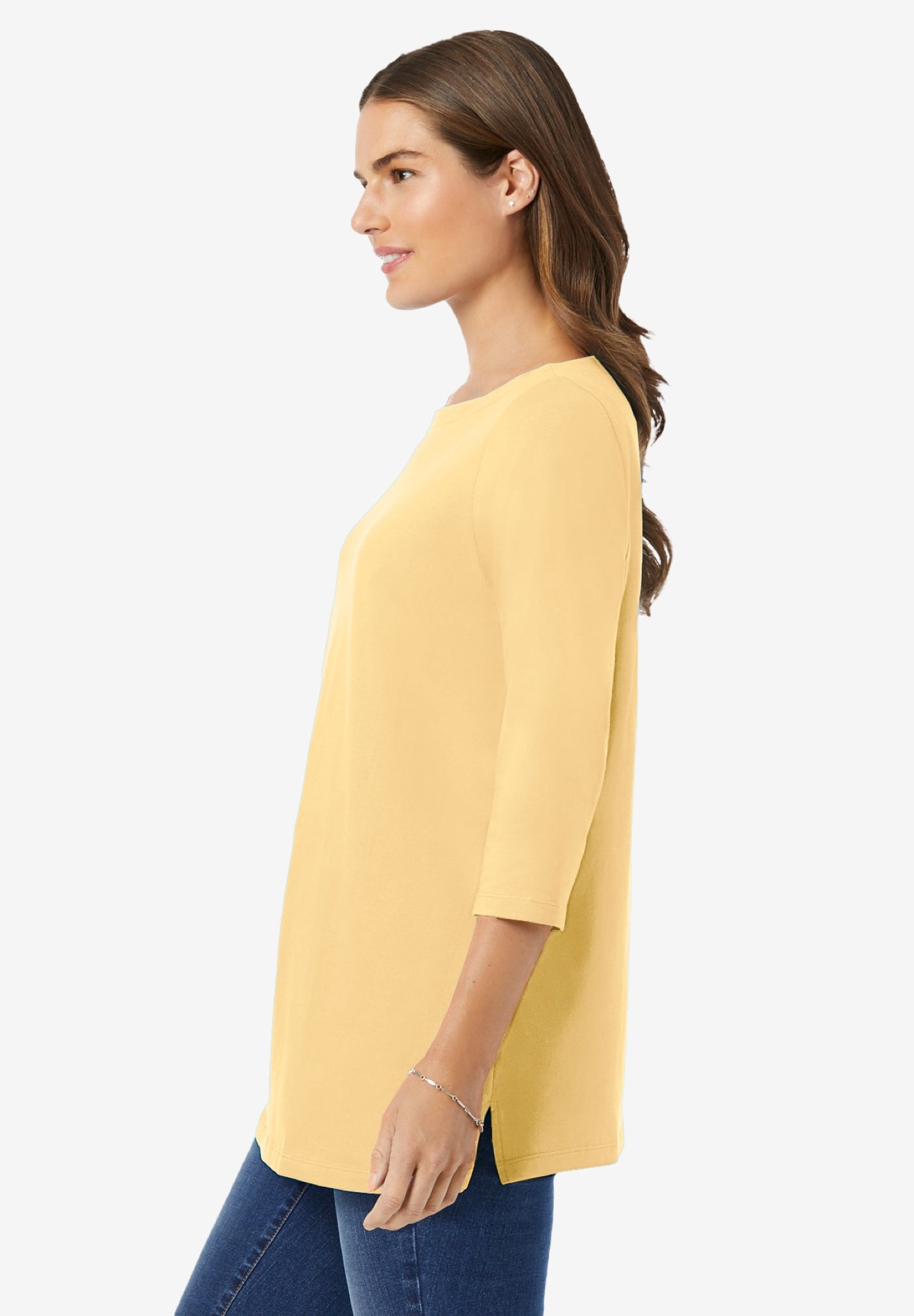 Perfect Three-Quarter Sleeve Boatneck Tee image number 2