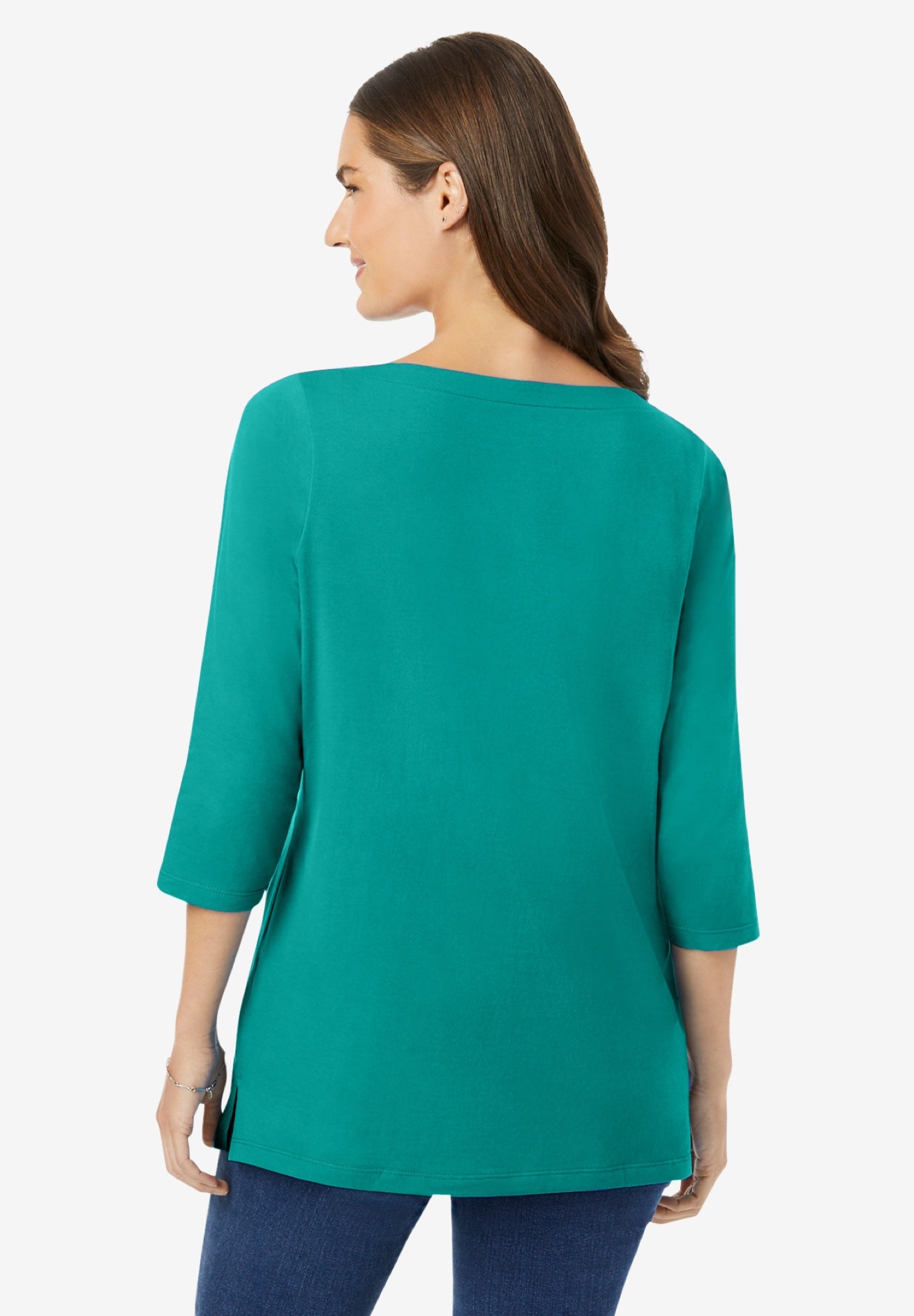 Perfect Three-Quarter Sleeve Boatneck Tee image number 1