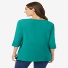 Perfect Three-Quarter Sleeve Boatneck Tee image number 1