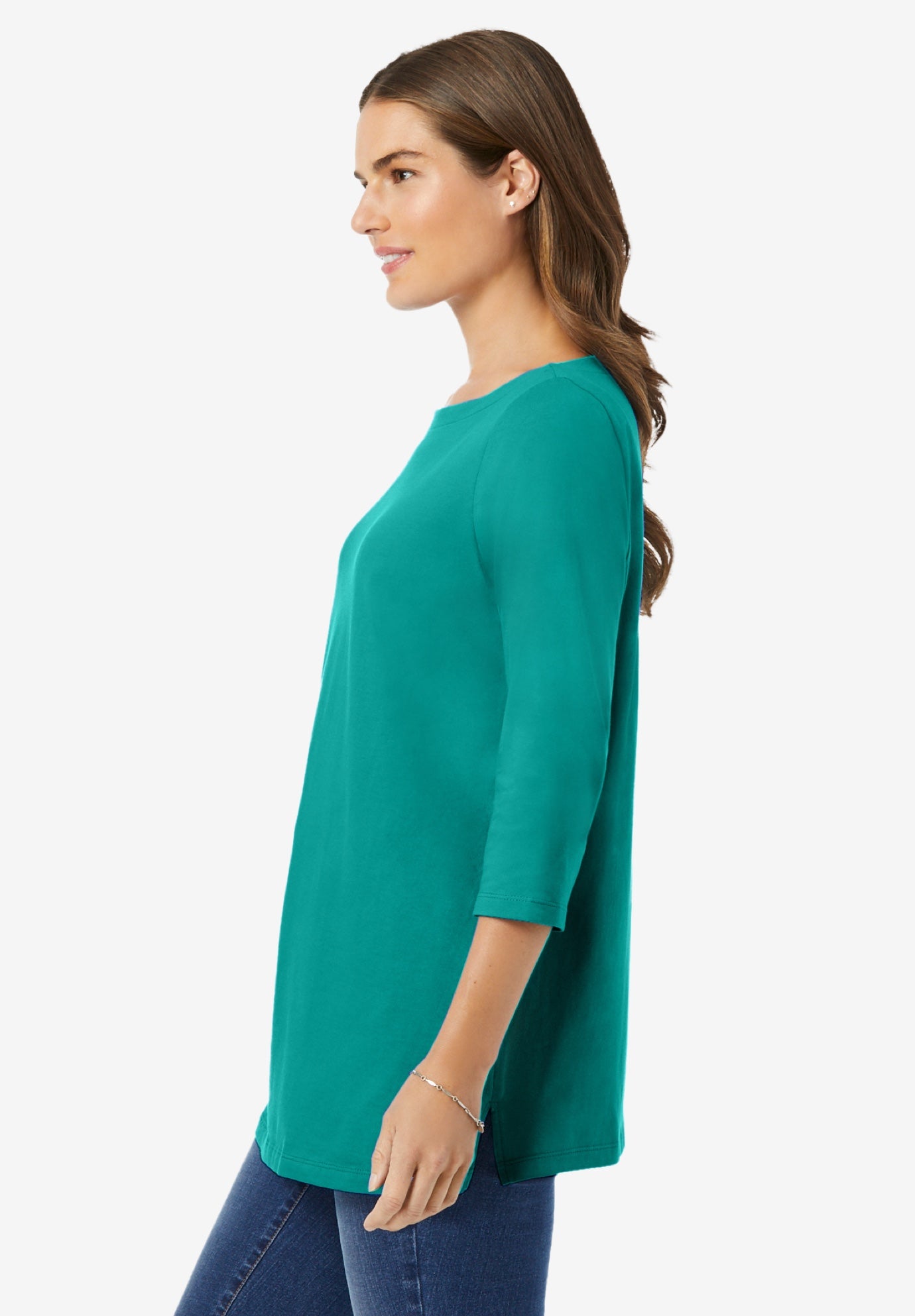 Perfect Three-Quarter Sleeve Boatneck Tee image number 2